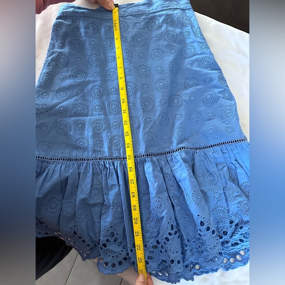 MARGARET O'LEARY Eyelet Skirt Periwinkle Blue - Picture 8 of 8